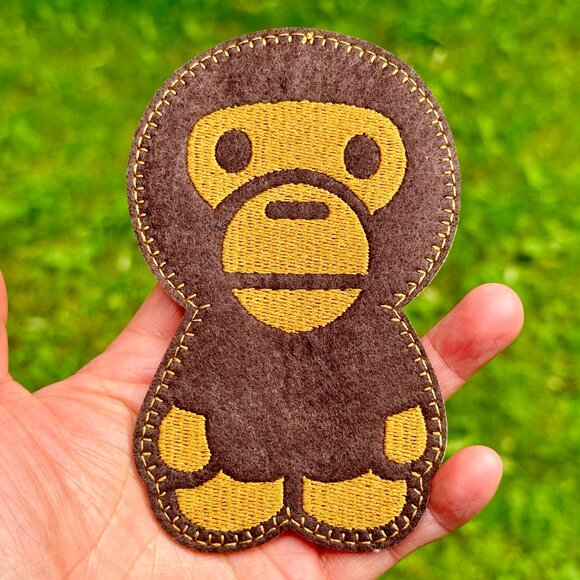 Pack of 2 Large Baby Milo Iron on Patch Baby Monkey Iron on Patch Monkey Patch - Picture 4 of 12